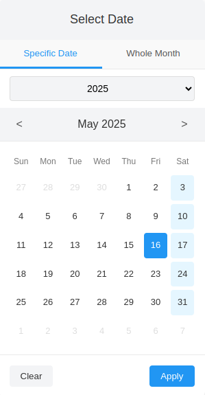 DatepickerTabs Screenshot